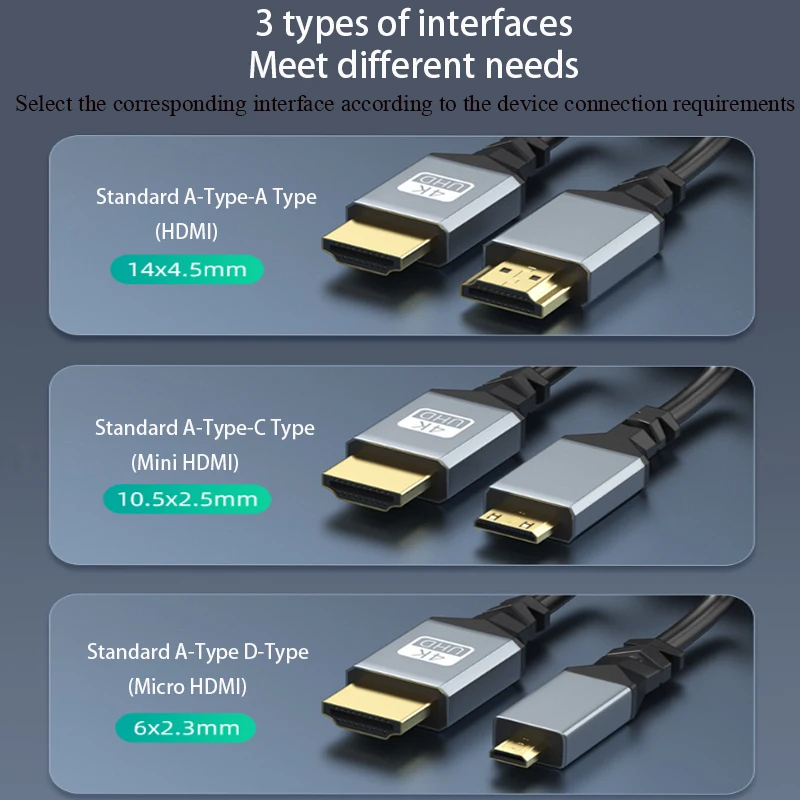 HDMI-Mini Microhdmi 벤드 와이어, 텔레스코픽 스프링 와이어, 4K60HZ 오디오 동기식 HDMI 고화질 케이블 금속 2.0 - imagen 4