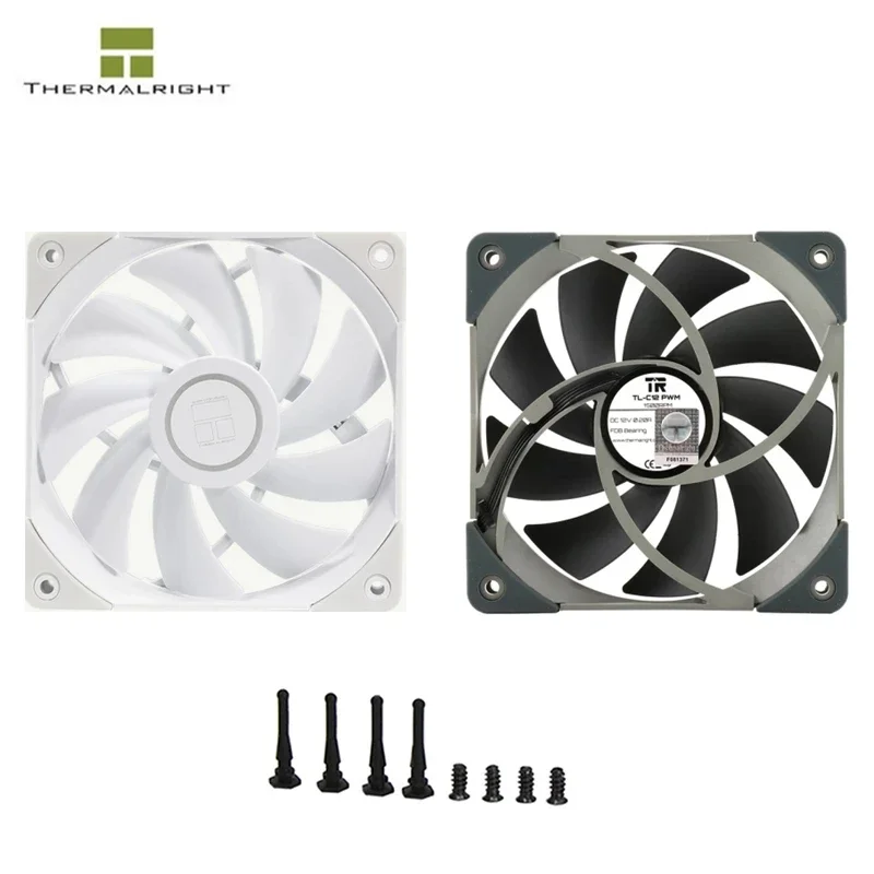 Thermalright 120mm PWM ventiladores de refrigeración de caja de PC 12cm, radiador enfriador de CPU 1500RM sistema de disipación de calor refrigerado por aire negro/blancoTL-C12