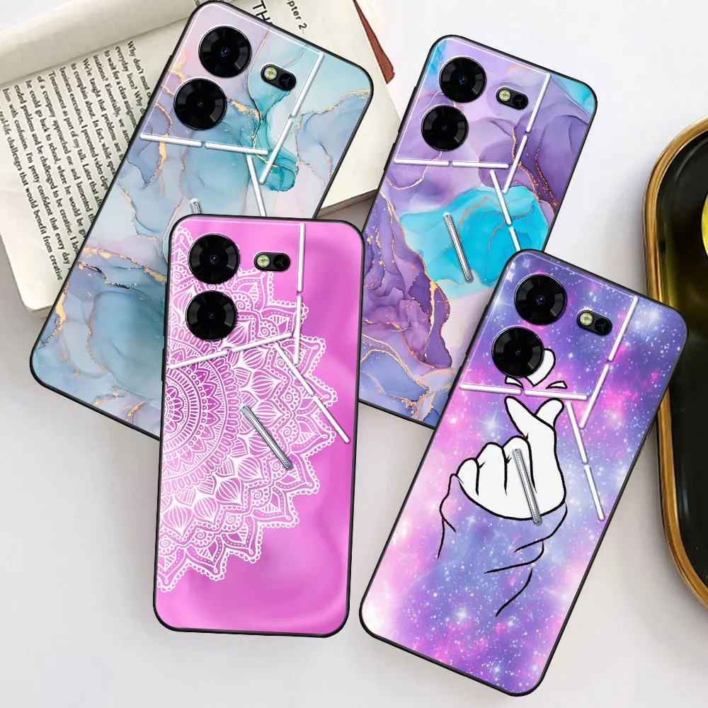 Funda de silicona suave para Tecno Pova 5 Pro Coque TPU, Funda de teléfono de moda para Tecno Pova 5, cubierta trasera de parachoques bonita, Capa fresca de mármol - imagen 2