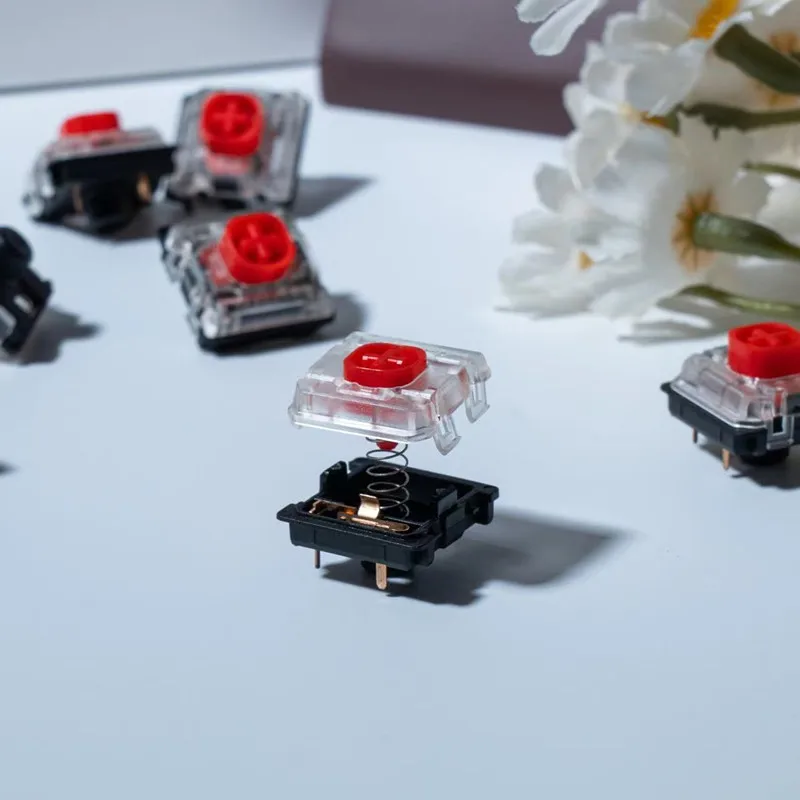 GATERON KS-33 interruptor de teclado rojo silencioso 2,0 de perfil bajo 3 pines RGB personalizado DIY Teclado mecánico de intercambio en caliente para juegos de oficina - imagen 3
