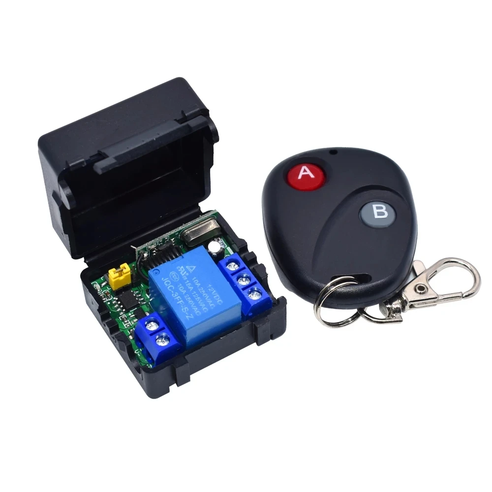 433M Universal Wireless Remote Control Switch Electric Access Control DC 5V 12V 1 Way 2 Way Relay Receiver Module + Transmitter - imagen 5