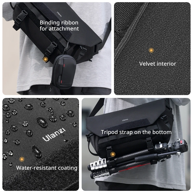 Ulanzi-Bolso de hombro BC08 para fotografía, bolsa impermeable para trípode, cámara sin Espejo, Smartphone, tableta - imagen 5