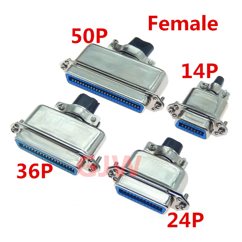 Conector Centronics de soldadura hembra serie 57, cinta CN14/24/36/50P, adaptadores de montaje de Cable para impresora de ordenador con cubierta Mental, 1 Uds. - imagen 2