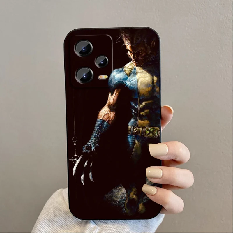 Marvel Lobezno Deadpool funda de teléfono negra para Xiaomi Redmi Note 13, 12R, 12S, Turbo 11, 11T, 11S, 10, 10S Pro Plus, 5G - imagen 3