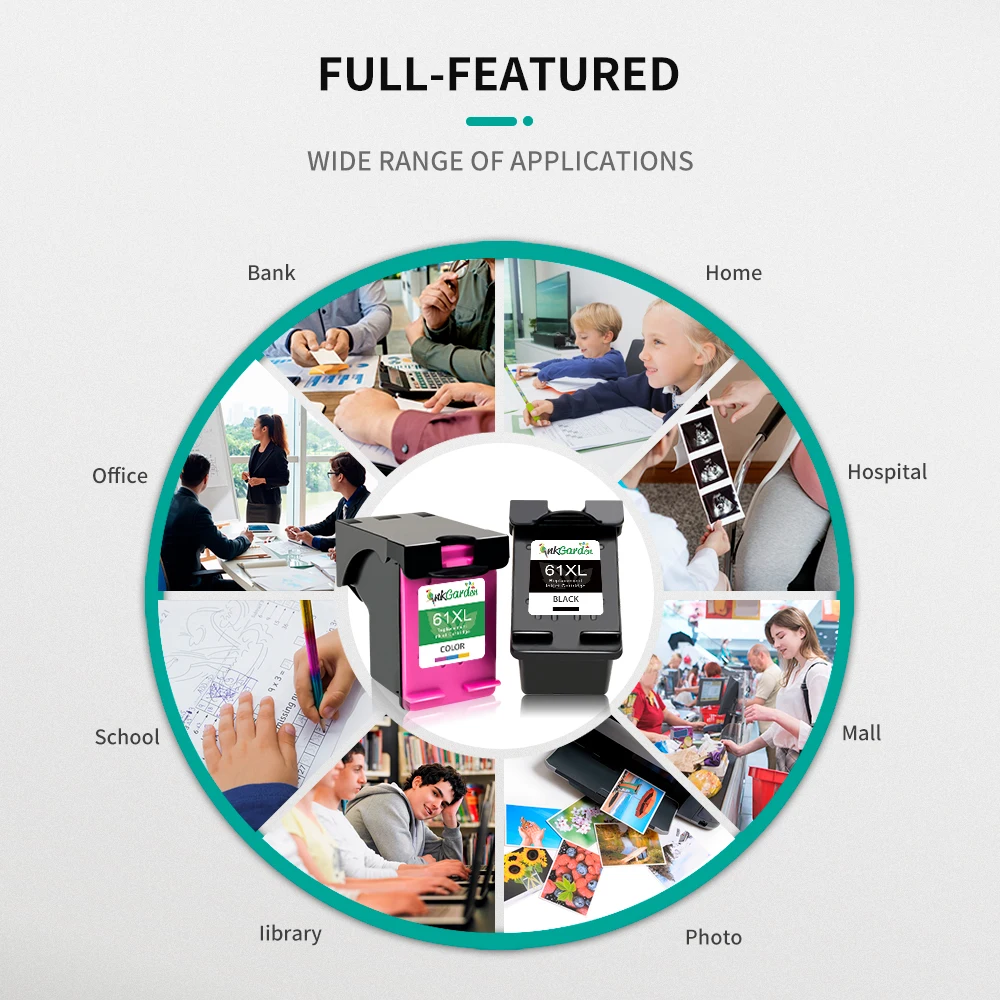 Ink Garden 61XL Reemplazo HP 61 Cartucho de tinta Deskjet 3530 2546 2620 2621 2622 2624 4634 4635 3000 3516 1056 1510 Impresora - imagen 4