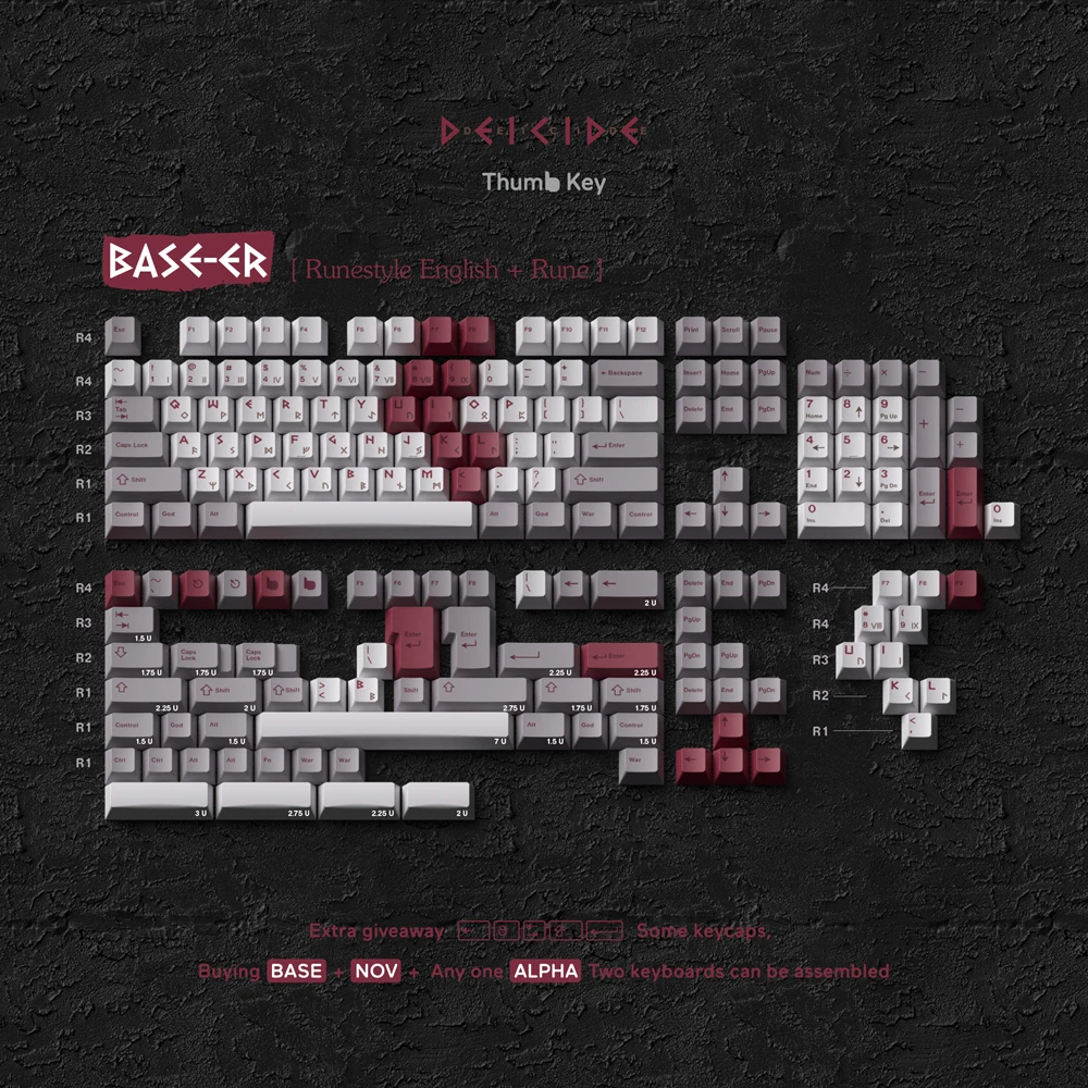 Thumbkey x Domikey deicida Keycap Cherry Profile Dye Subbed Keycap Set thick PBT para teclado BM60 CSTC75 BM65 BM68 XD60 wooding - imagen 2