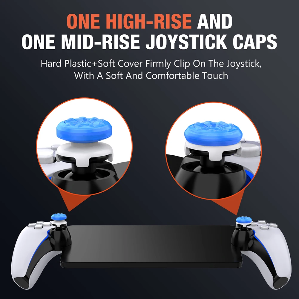 Thumb Grips Caps para PS5 Playstation Portal, extensores de Joystick para juegos, Kit de tapas de agarre de pulgar mejoradas para PS5 Portal - imagen 2