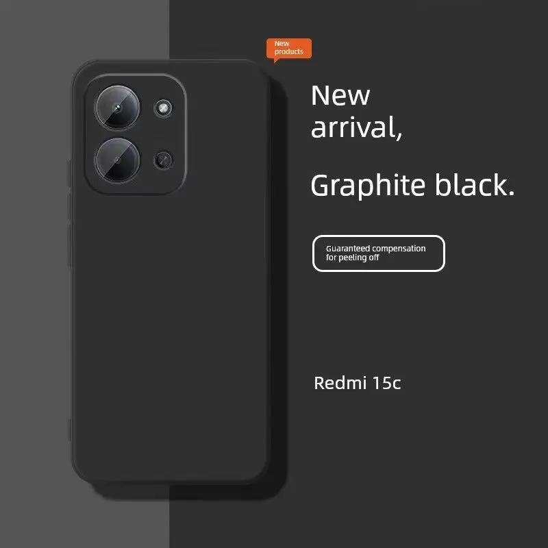 Funda cuadrada de silicona líquida para teléfono Xiaomi Redmi 15C, funda Redmi15C 4G 5G EU, parachoques mate, funda trasera suave de TPU - imagen 2