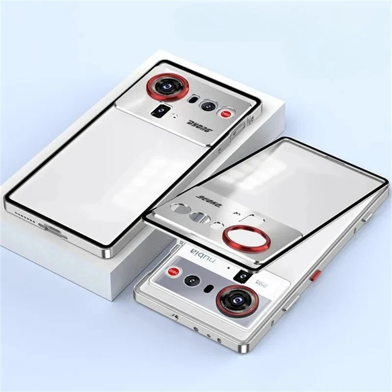 Para ZTE Nubia Z80 Ultra aleación de aluminio marco de Metal parachoques + cubierta trasera de teléfono de vidrio templado para Nubia Z80Ultra cubierta a prueba de golpes - imagen 2