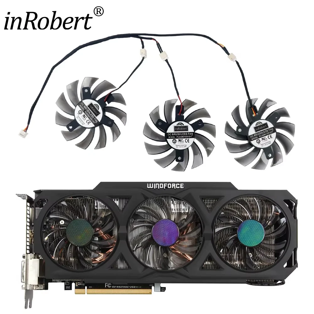 PowerLogic 75MM PLD08010S12H 2Pin 3Pin ventilador enfriador para NVIDIA GeForce GTX 560 460 Ti R7 260x R270X MSI 560 Ti tarjeta de vídeo gráfica - imagen 2