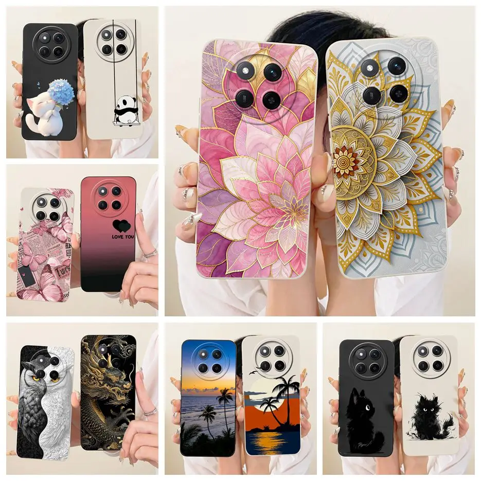 Para Honor Magic 7 Lite funda HonorX9C flores de lujo cubierta pintada de caramelo funda de silicona suave para Honor X9C Smart Magic7 Lite Shell