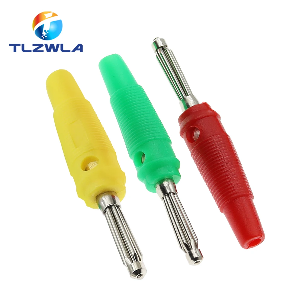 5 uds 4mm 32A alta corriente sin soldadura tornillo lateral apilable conector Banana cobre - imagen 2