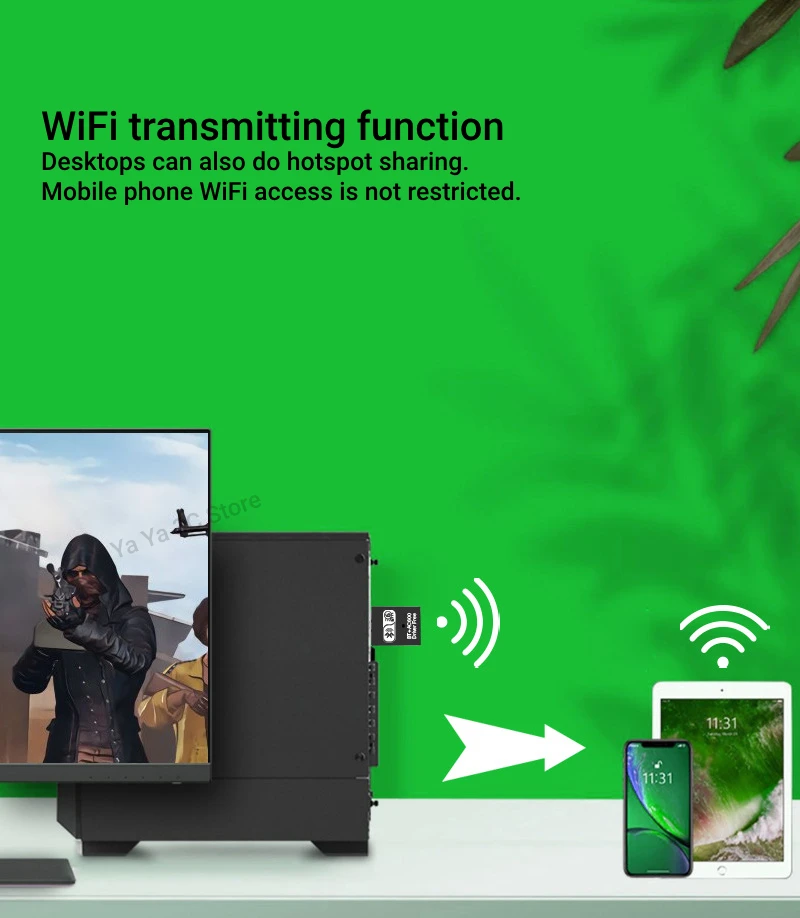 WIFI 6 AX900 Bluetooth 5,4 tarjeta de red 2 en 1 Dongle banda Dual 2,4G y 5GHz USB WiFi red receptor Wlan inalámbrico controlador GRATIS - imagen 4