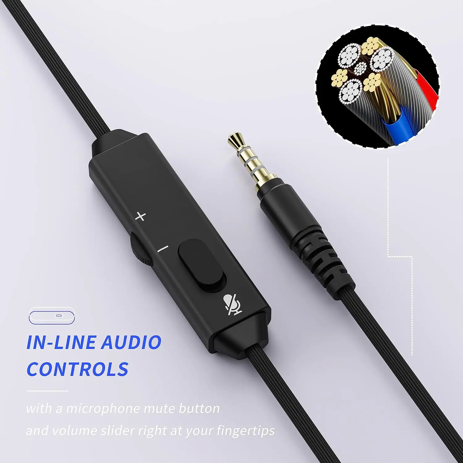 BINNUNE Auriculares para juegos con micrófono para PS4 PS5 Xbox Series X | S Xbox One PC Switch Auriculares para juegos con cable para Playstation 5 Xbox 1 - imagen 5