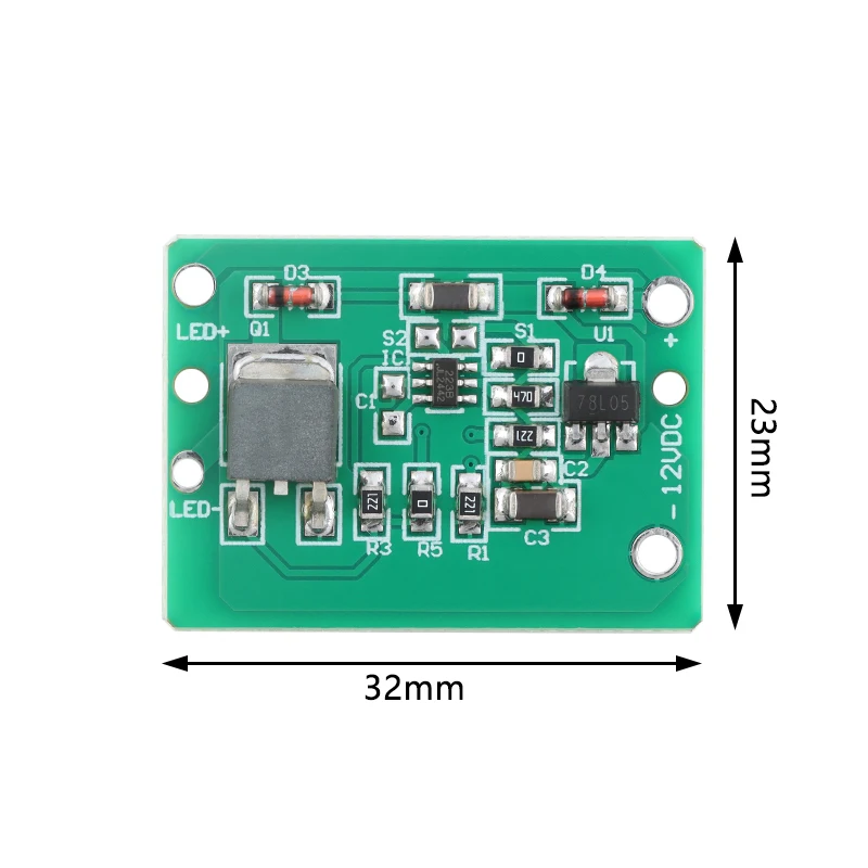 Módulo de Sensor de Interruptor táctil capacitivo, 10 Uds.,-1 12V, botón pulsador, módulo de tecla táctil, pestillo Jog con relé DC 6-20V 3A, módulo TTP223 - imagen 4