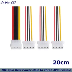 Cable divisor Molex IDE de 4 pines, macho a hembra