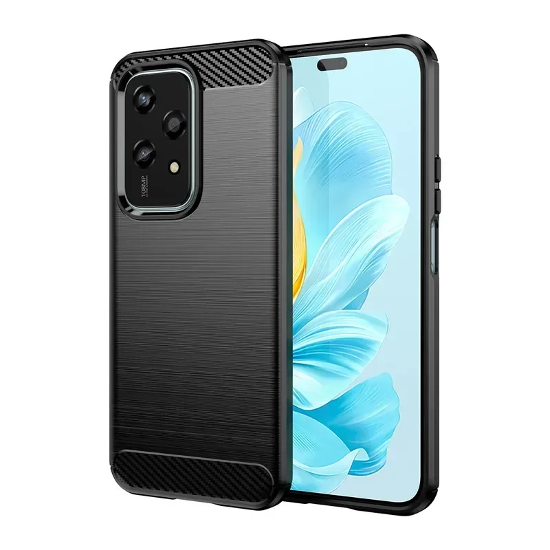 Para Honor 200 Lite 5G funda para Honor 200 Pro cubierta de fibra de carbono a prueba de golpes parachoques de silicona para Honor 200 Fundas inteligentes