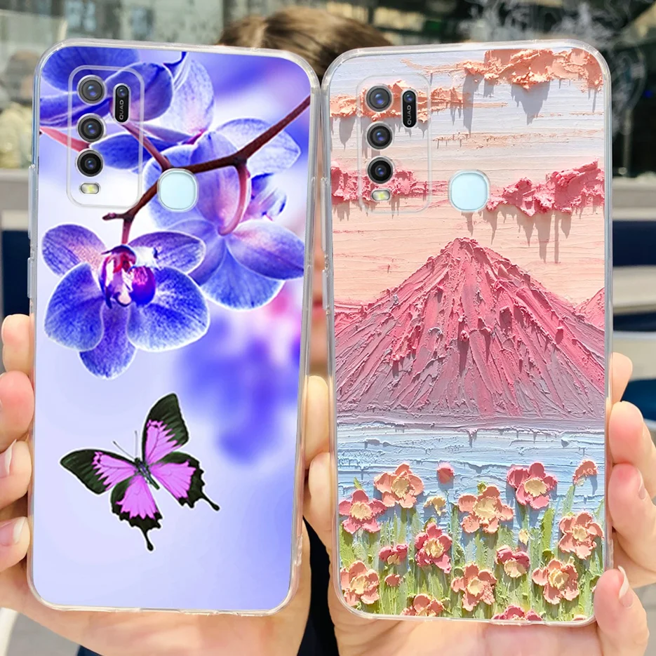 Funda de silicona para Vivo Y30, carcasa pintada a la moda, transparente, suave, TPU, bolsas para teléfono Vivo Y50 Y 30 VivoY50, 1935, 1938 - imagen 4