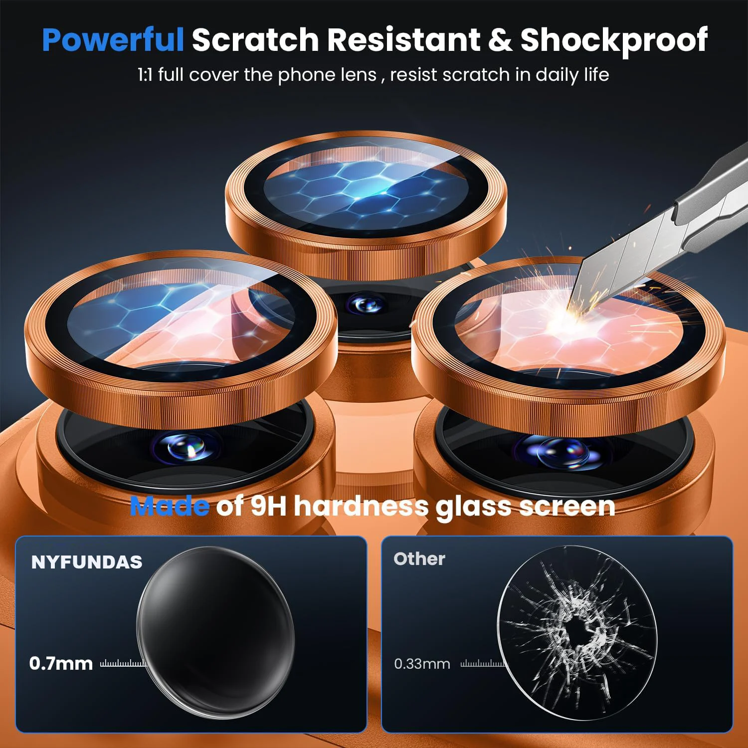 Funda protectora de lente de cámara naranja para iPhone 17 Air 16 Pro Max 15 Plus 14 13 Mini iPhone17 17Pro accesorios de película protectora - imagen 5