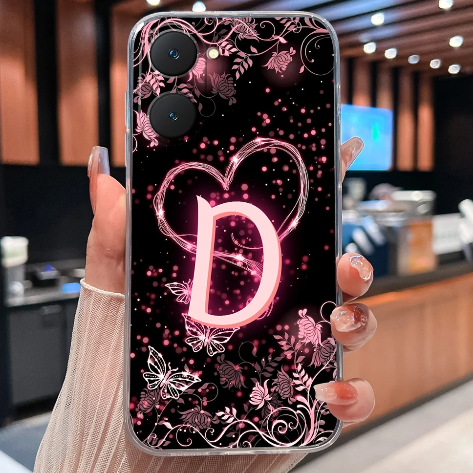 Para Vivo Y03 Y03T Y04 4G Funda de teléfono amor corazón letras suave TPU silicona transparente parachoques para Vivo Y 03 Y 04 Funda ligera - imagen 5