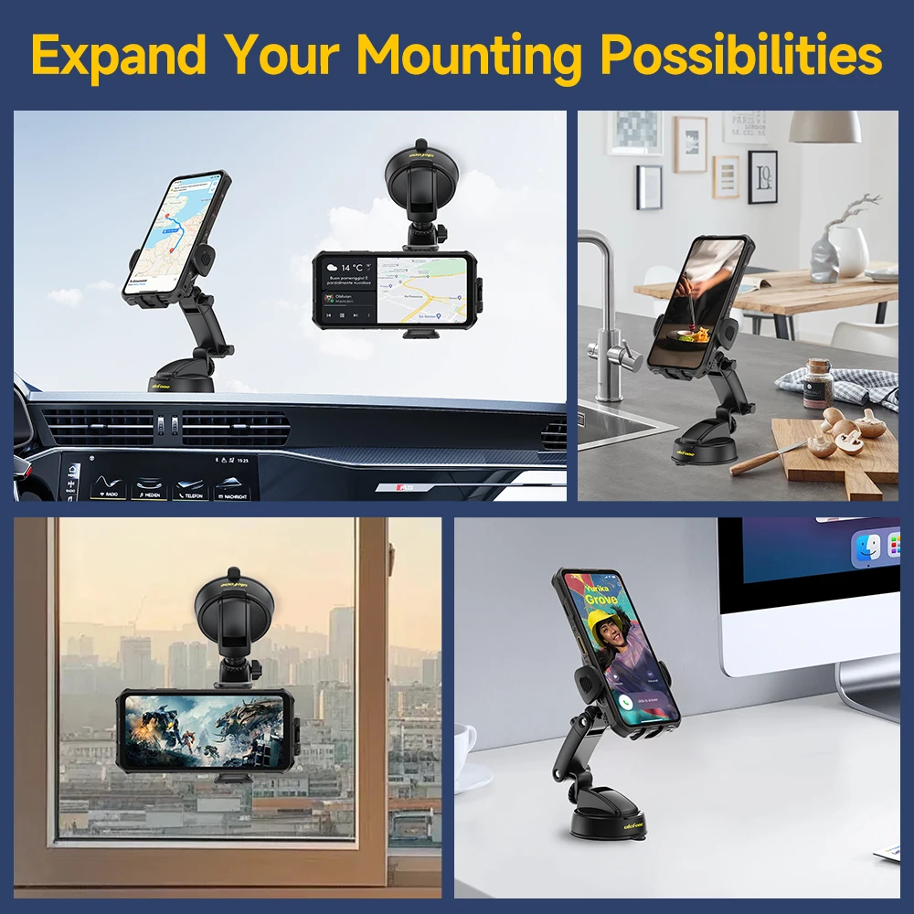 Ulefone Armor Mount Soporte para teléfono versátil de próxima generación 360 °   Rotación de pantalla Longitud del brazo retráctil para teléfonos Ulefone - imagen 4