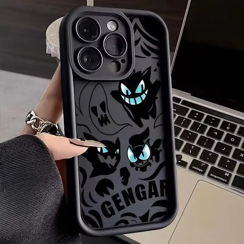 Funda a prueba de golpes con estampado de Pokemon Gengar para OPPO Reno 10 5G 6 8 11 10 Pro Reno 7 4G 4 5 6 Lite A38 A18 A78 A98 A57 A77 5G 4G - imagen 5