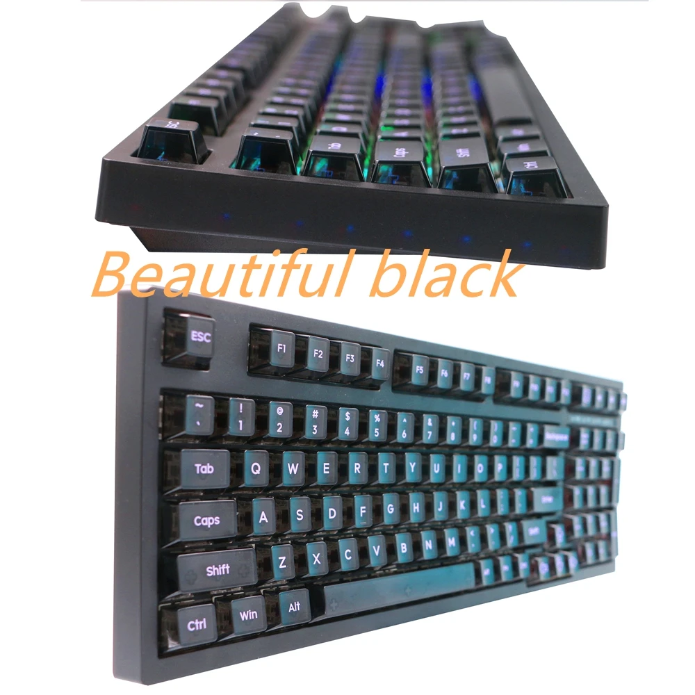 Teclas transparentes con retroiluminación RGB para teclado mecánico, 152 teclas, Material de PC de cereza, esmerilado, brumoso, Belleza - imagen 5