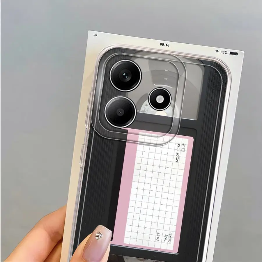 Funda de teléfono para Xiaomi Redmi Note 10Lite 10Pro 10S 8 12S 9 11S 11 14 13 12 Pro Plus máquina de grabación innovadora y suave transparente - imagen 5