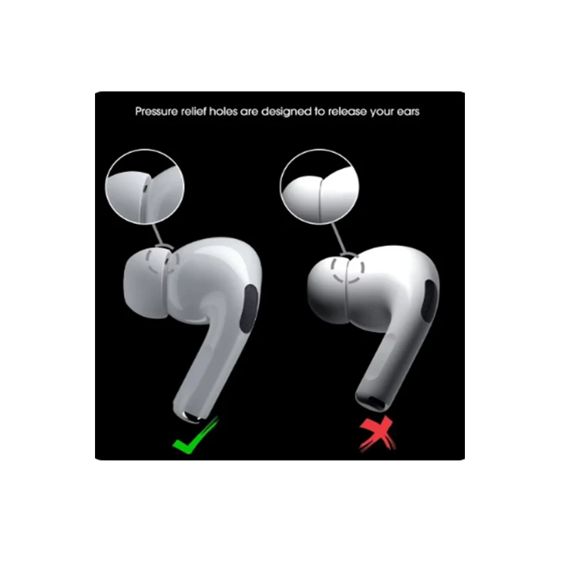 Almohadillas de espuma viscoelástica de silicona para Apple Airpods Pro 2 1, cubiertas de silicona, almohadillas de repuesto para AirPods Pro - imagen 3