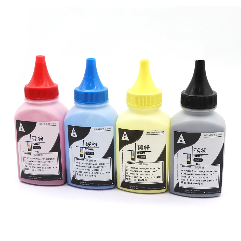 40g/1 botella Compatible HP CM1312/MFP/CM1312nfi/MFP/M176N/177FW/CP1215n/CP1518ni cartucho de tóner para impresora polvo de tóner colorido - imagen 2