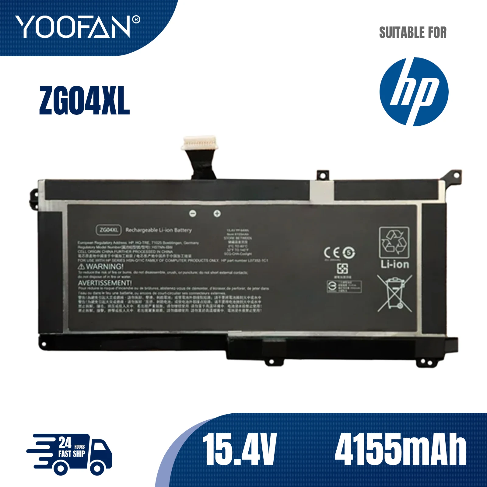 YOOFAN-batería para ordenador portátil HP ZBook Studio X360 G5 EliteBook 1050 G1 L07045-855 L07046 L07351-1C1 G54QH12EA, ZG04XL ZG06XL