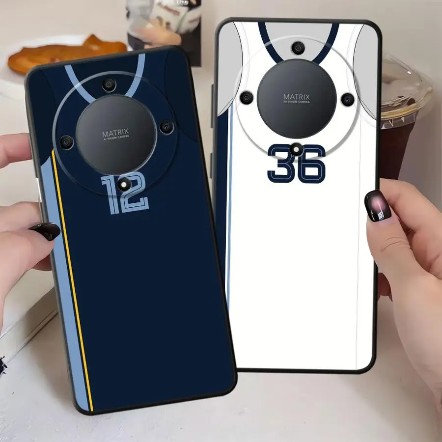 Funda de teléfono suave negra para Honor X8 X7 200 400 Lite 90 X5b X6 Magic5Lite 8X 70 X9a diseño Digital de baloncesto - imagen 3