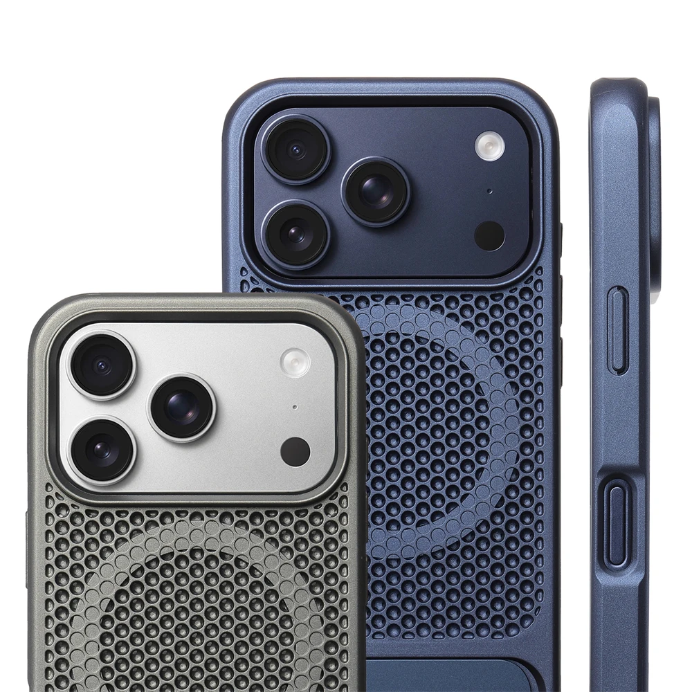 Funda de parachoques magnético con soporte de disipación de calor para iPhone 17 Pro Max Air 16 15 14 13 12 Magsafe cubierta transpirable de carga inalámbrica