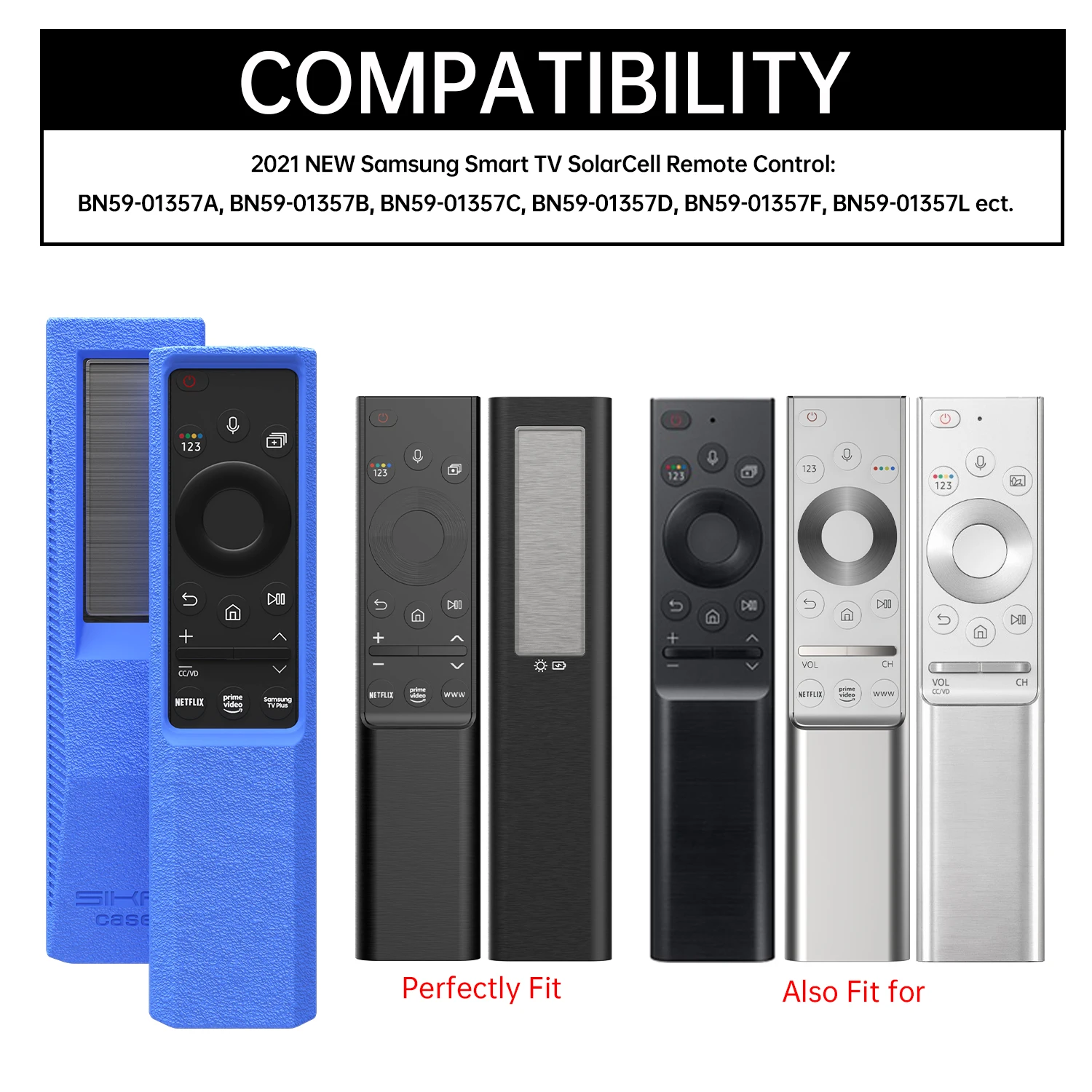 Fundas para Samsung QLED Smart TV BN59-01364A funda de Control remoto inteligente de célula Solar BN59-01365A AU8800 BN59-01311B BN59-01363C - imagen 3