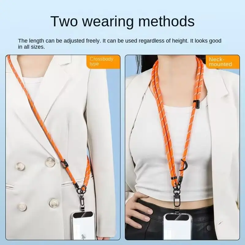 Cordón cruzado largo para teléfono móvil, correa ajustable antipérdida para el cuello, para iPone 15, Samsung, Xiaomi, Huawei, llavero - imagen 5