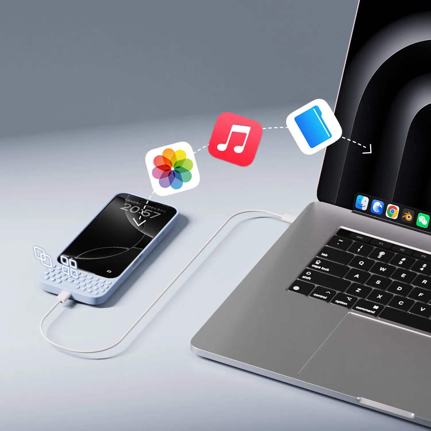 Akko MetaKey 37 teclas Mini teclado de teléfono funda de teléfono con teclado PU TPU con soporte magnético para iPhone 16 Pro Max 17 Pro Max - imagen 2