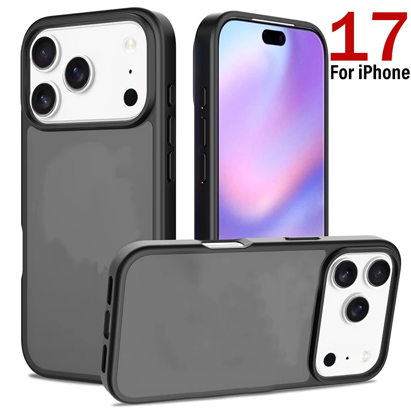Matte Frosted Phone Case For iPhone 17 Air Pro Max 17Pro 17PM Soft TPU Anti-fingerprint Protector Cover For iPhone17 2025 Shell