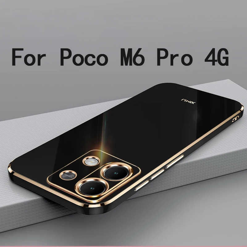 Para Poco M6 Pro 4G funda para Poco M6 Pro 4G funda protectora de cámara antihuellas de TPU suave de alta calidad - imagen 2