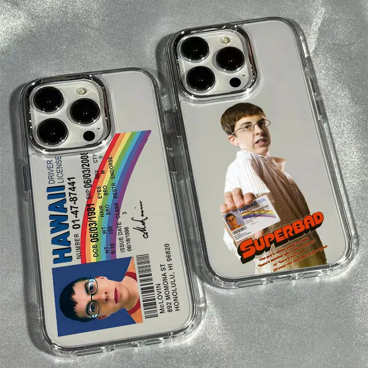 Divertida funda de teléfono McLovin para iPhone 17 16e 16 15 14 13 12 11 mini Pro Max X XR XSMAX 8 7 Air Plus cubierta suave transparente