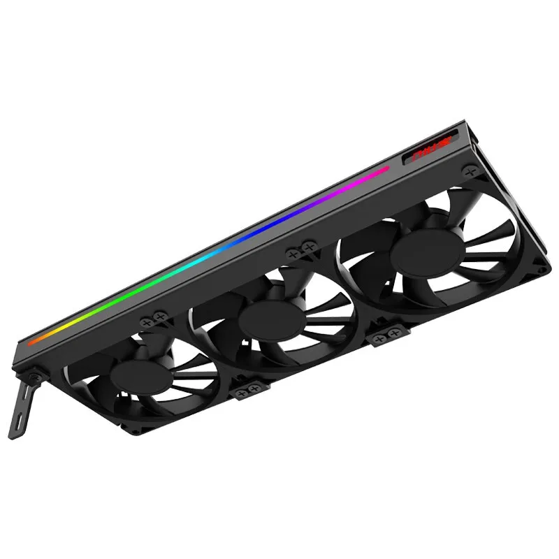 Teucer ARGB GPU tarjeta de vídeo Kit de radiador enfriador PCI tarjeta gráfica compañero 90mm 3 ventiladores 12V 3 pines enchufe 9015 1800RPM ventilador de refrigeración - imagen 5