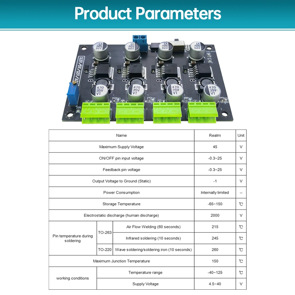 Módulo de fuentes de alimentación conmutada multicircuito LM-2596 3,3 V 5V 12V ADJ módulos de potencia de salida de voltaje ajustable LM2596 - imagen 3