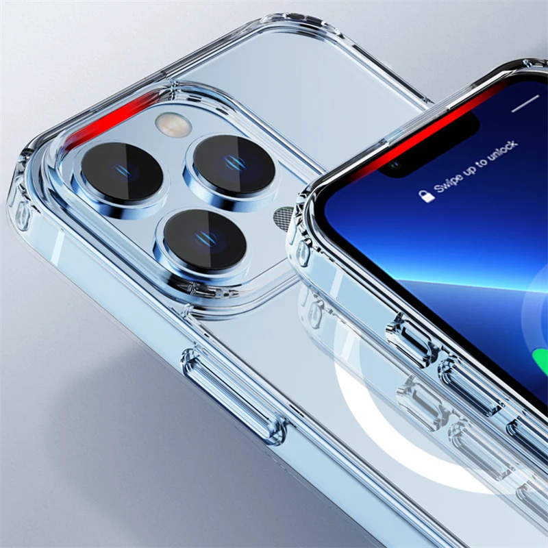 Funda magnética Magsafe de cristal transparente HD para iPhone 13, 12, 11 Pro, Mini Max, X, XS, XR, 7, 8 Plus, SE, cubierta acrílica dura de carga inalámbrica - imagen 5