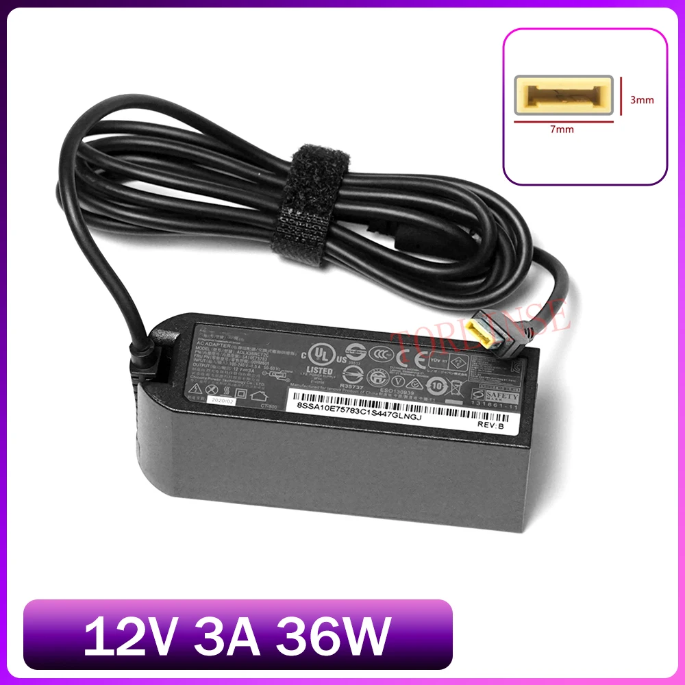 Cargador de tableta de 12V 3A 36W para Lenovo ThinkPad 10 ADLX36NDT2A 4X20E75066 TP00064A cargador adaptador de CA para ordenador portátil