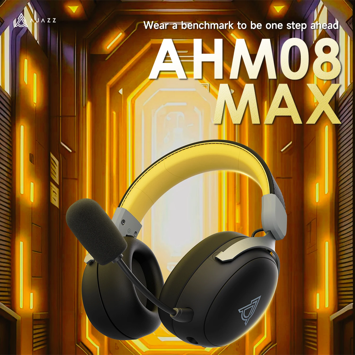 Auriculares Ajazz AHM08 MAX, auriculares inalámbricos Bluetooth de tres modos para juegos, auriculares de baja latencia, juegos de deportes electrónicos adecuados para PC