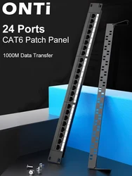 Panel Conexión Cat6 24 Puertos Keystone 1U Rack con Etiquetas