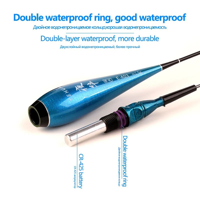 3 uds Nano flotadores de pesca + 3 CR425 + 3 tubos de boya + 1 Juego de línea boya luminosa Vertical herramientas de pesca Boya estables y sensibles eléctricas - imagen 5