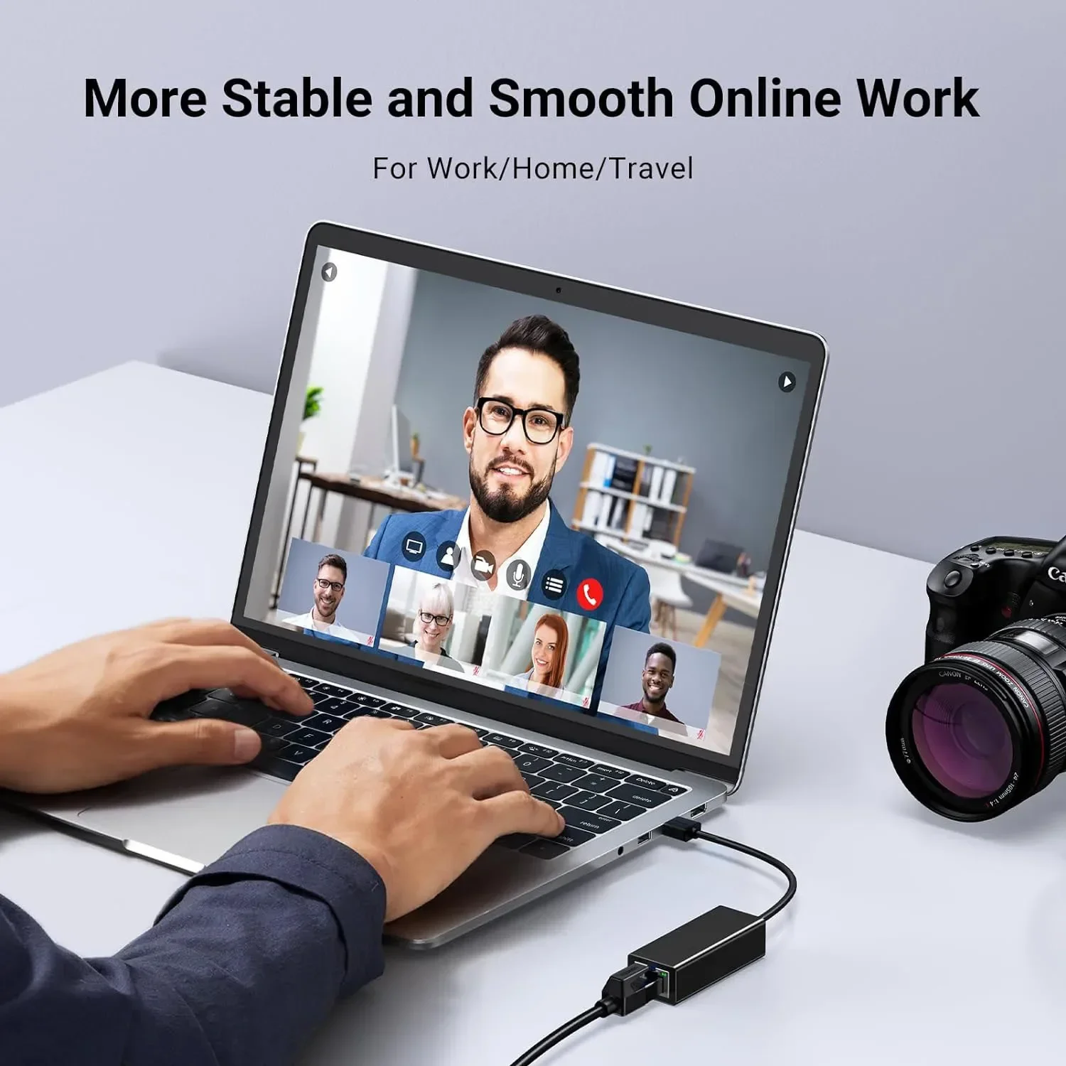 Tarjeta de red tipo C a concentrador de puerto Ethernet 100M/1G, adaptador de red USB sin controlador externo Ethernet con cable, adecuado para PC - imagen 3