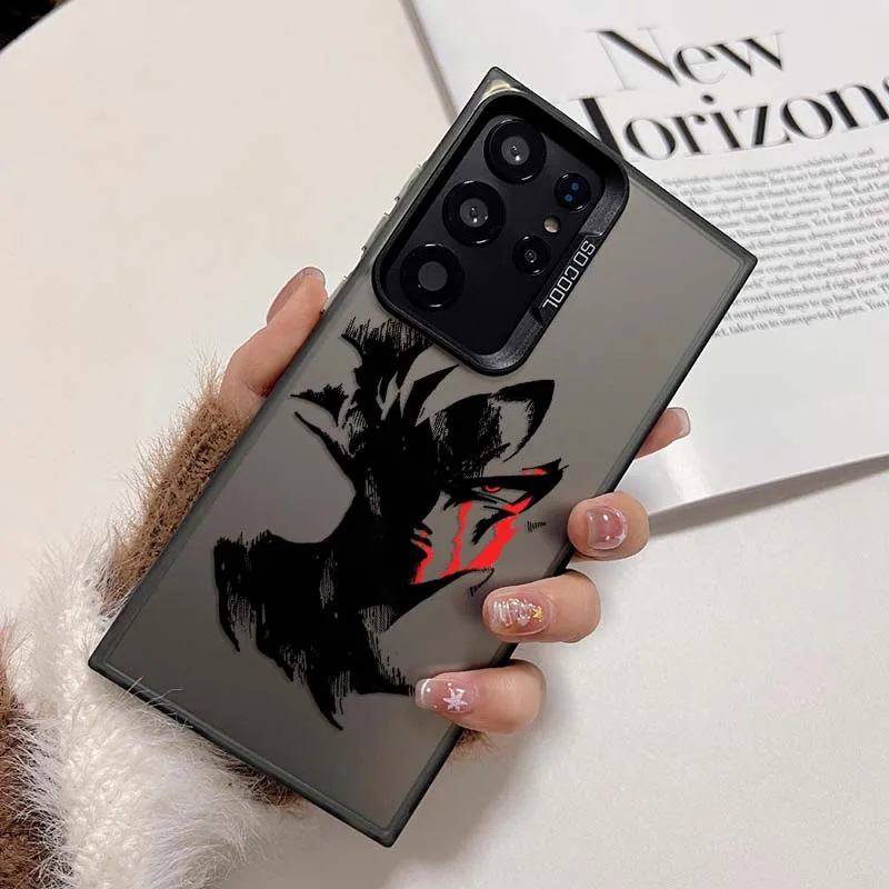 D-Dragon Ball Cool Son Goku Art para Samsung Galaxy S25 S24 S23 S22 S21 Ultra Plus funda plateada colorida para teléfono - imagen 2