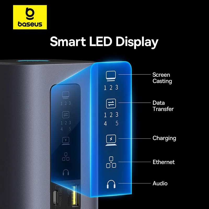 Baseus USB C HUB para Mac M3 M2 M1 sistema HDMI 4K @ 60Hz MST Triple pantalla para MacBook Air Pro Window 11-en-1 HUB estación de acoplamiento - imagen 5