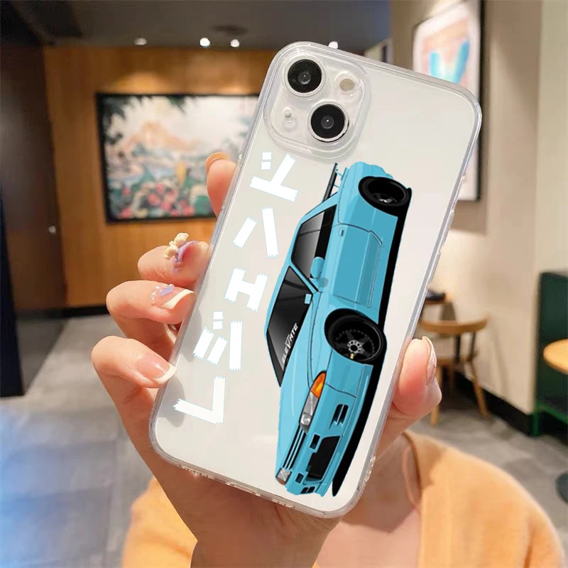 JDM Tokyo Drift Sports Car funda de teléfono transparente a prueba de golpes para iPhone 14, 15, 16, 13, 12, 11 Pro Max, 7, 8 Plus, X, XR, XS, Max, SE - imagen 5